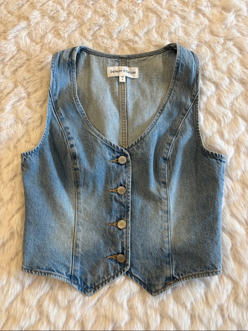 Denim Button Up Vest